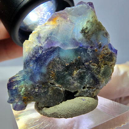 Phantom Fluorit Würfel Stufe, grün lila Okorusu, Namibia 36*32*23mm