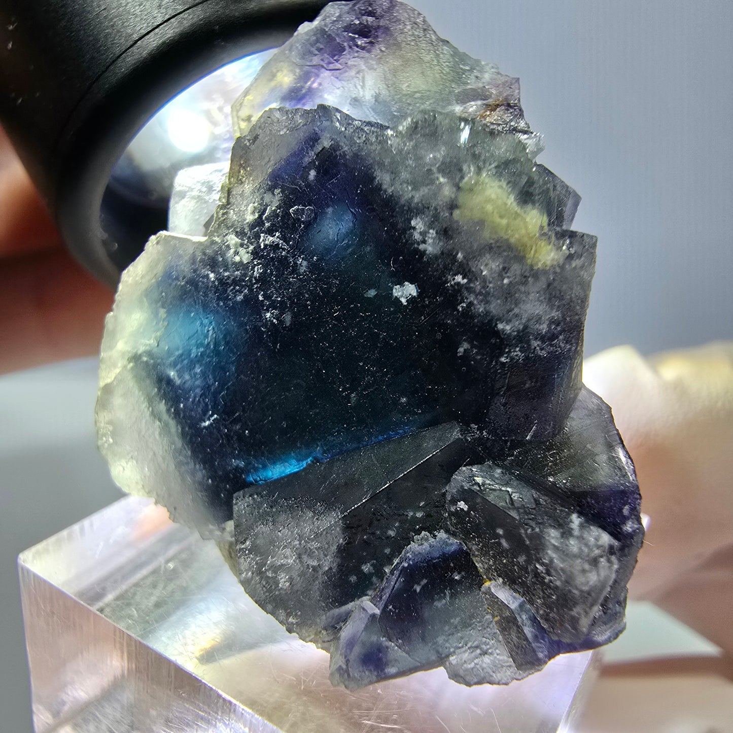 Phantom Fluorit Würfel Stufe, grün lila Okorusu, Namibia 36*32*23mm
