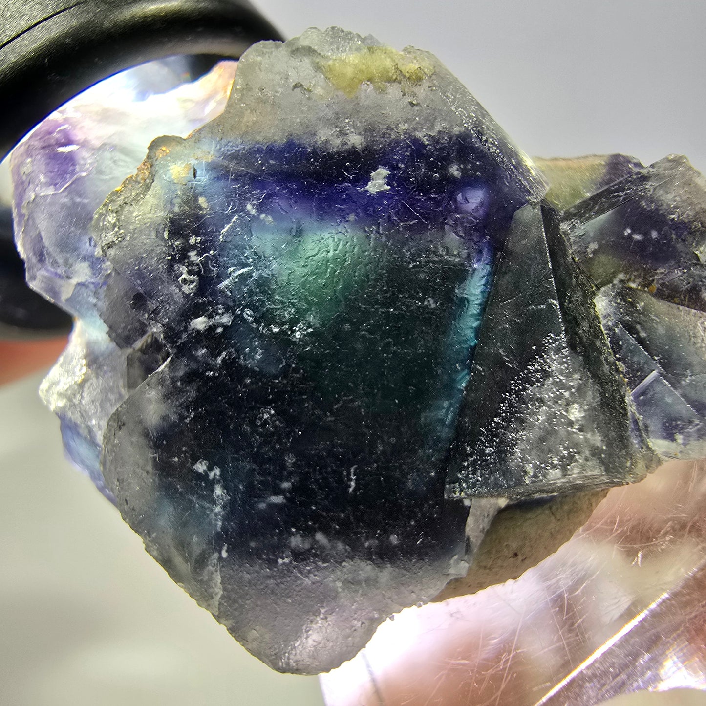 Phantom Fluorit Würfel Stufe, grün lila Okorusu, Namibia 36*32*23mm