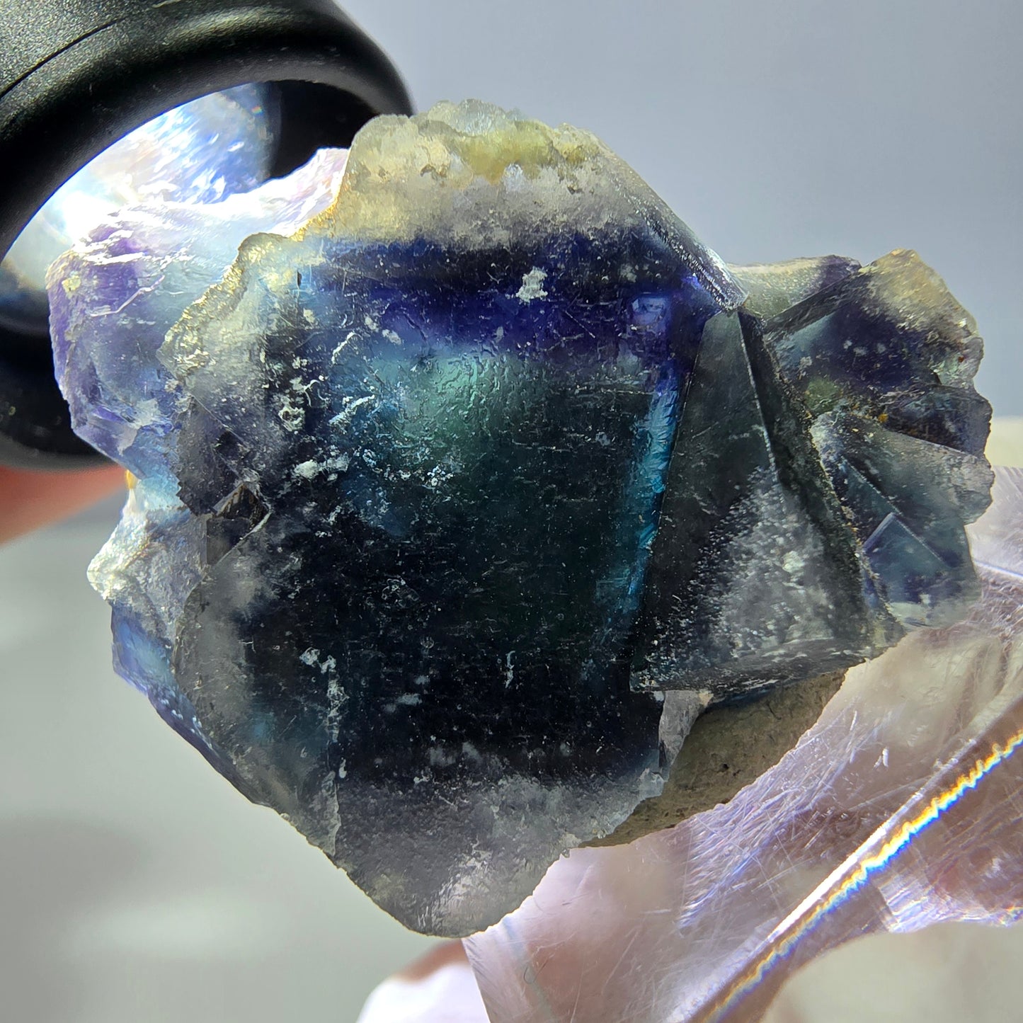 Phantom Fluorit Würfel Stufe, grün lila Okorusu, Namibia 36*32*23mm