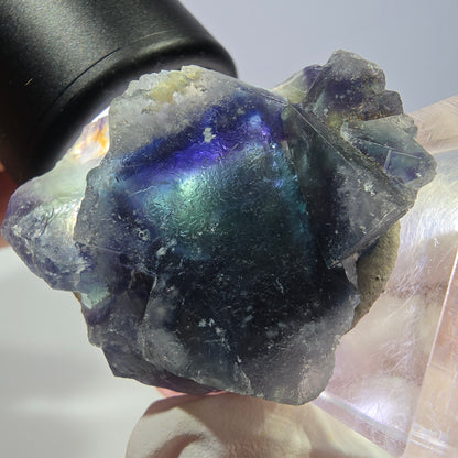 Phantom Fluorit Würfel Stufe, grün lila Okorusu, Namibia 36*32*23mm