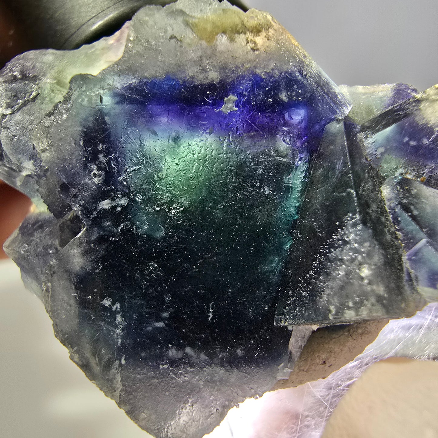 Phantom Fluorit Würfel Stufe, grün lila Okorusu, Namibia 36*32*23mm