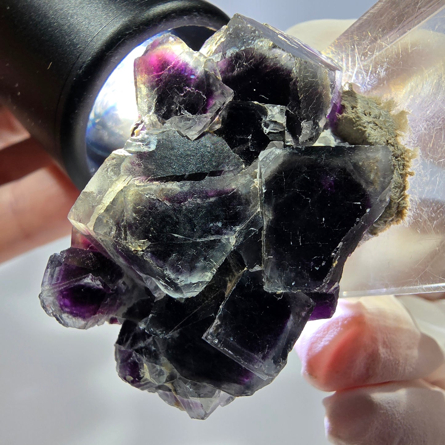 Phantom Fluorit Würfel Stufe, lila Okorusu, Namibia 41*29*15mm