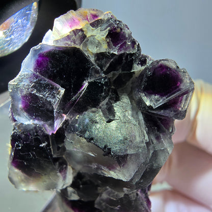 Phantom Fluorit Würfel Stufe, lila Okorusu, Namibia 41*29*15mm