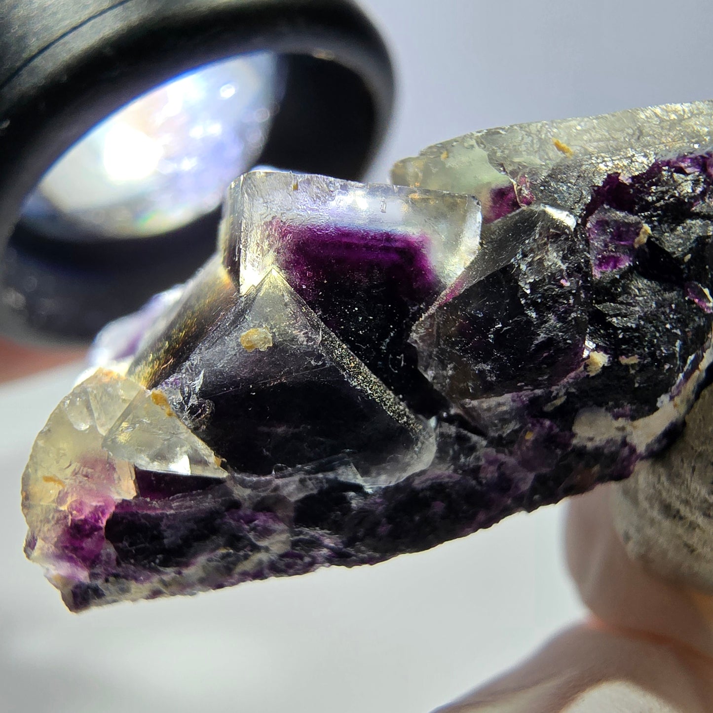 Phantom Fluorit Würfel Stufe, lila Okorusu, Namibia 41*29*15mm