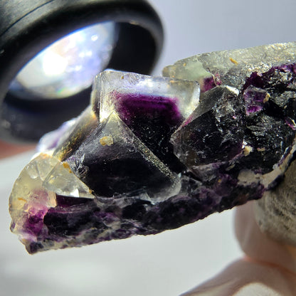 Phantom Fluorit Würfel Stufe, lila Okorusu, Namibia 41*29*15mm