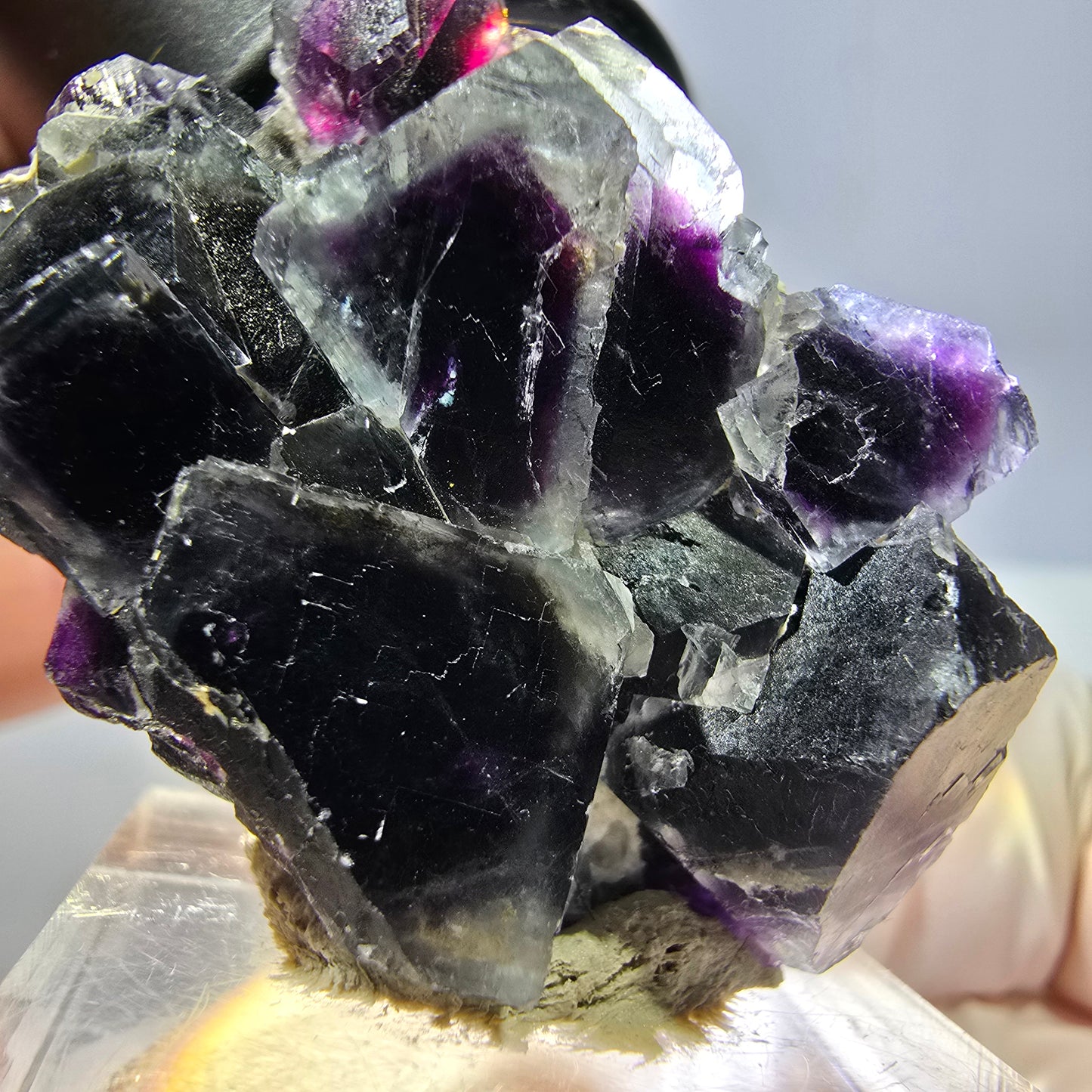 Phantom Fluorit Würfel Stufe, lila Okorusu, Namibia 41*29*15mm