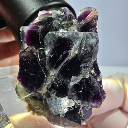Phantom Fluorit Würfel Stufe, lila Okorusu, Namibia 41*29*15mm