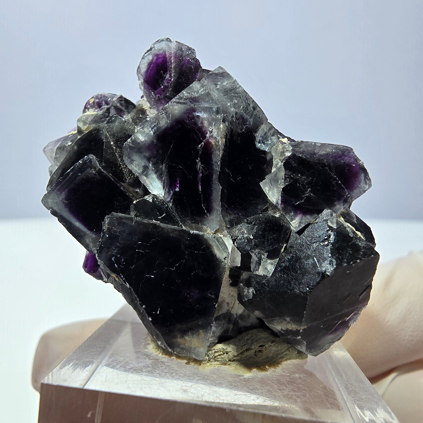 Phantom Fluorit Würfel Stufe, lila Okorusu, Namibia 41*29*15mm