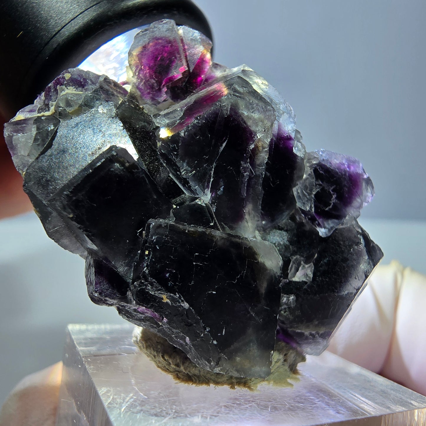 Phantom Fluorit Würfel Stufe, lila Okorusu, Namibia 41*29*15mm