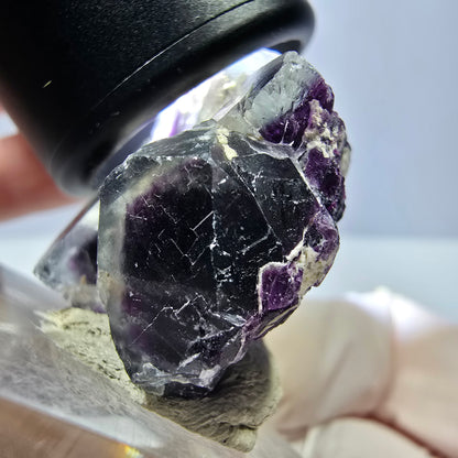 Phantom Fluorit Würfel Stufe, lila Okorusu, Namibia 41*29*15mm