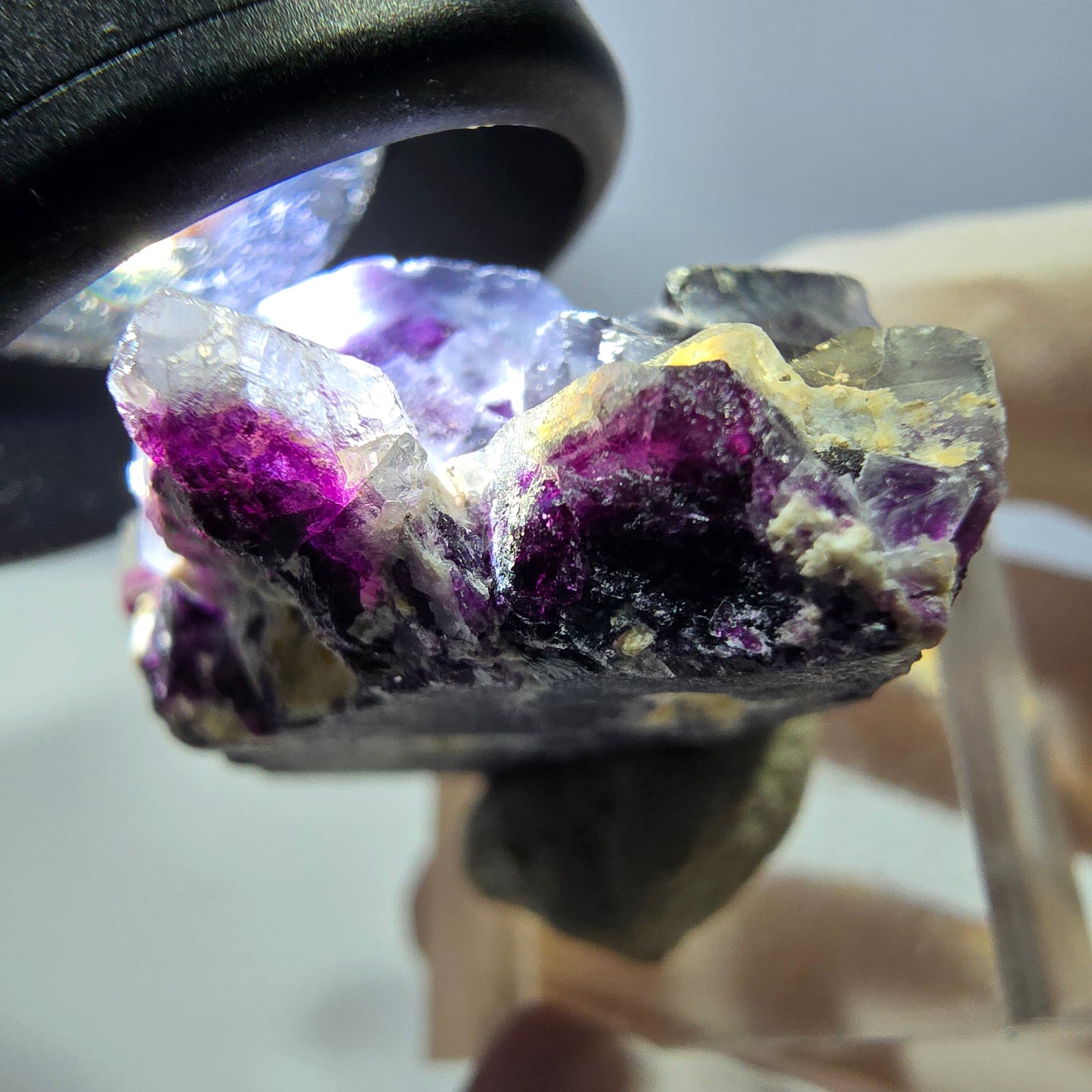 Phantom Fluorit Würfel Stufe, lila Okorusu, Namibia 41*29*15mm