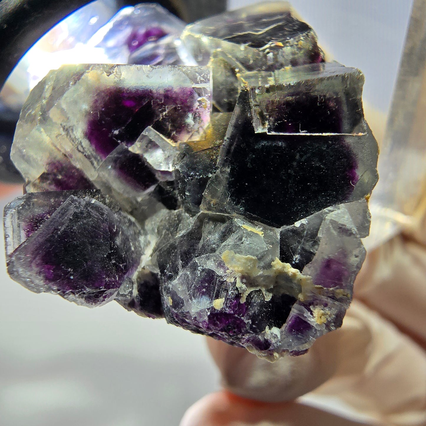 Phantom Fluorit Würfel Stufe, lila Okorusu, Namibia 41*29*15mm