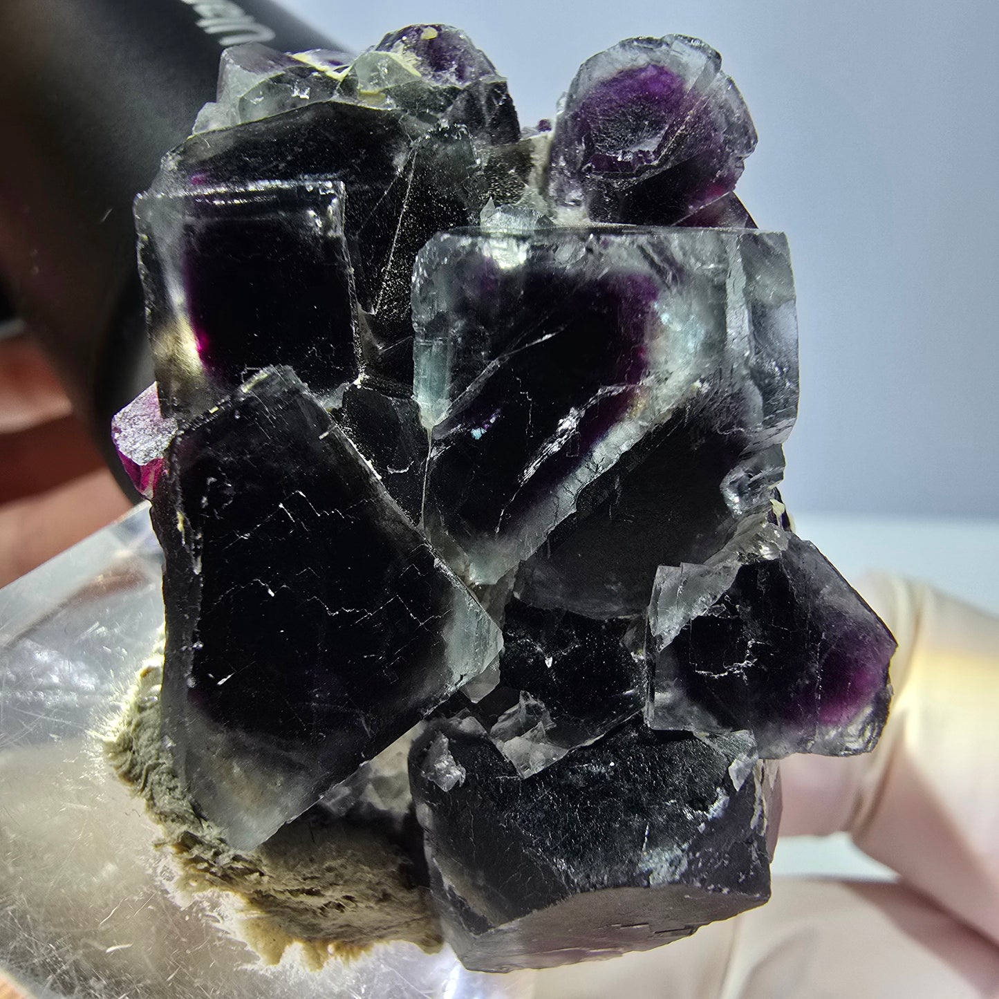 Phantom Fluorit Würfel Stufe, lila Okorusu, Namibia 41*29*15mm