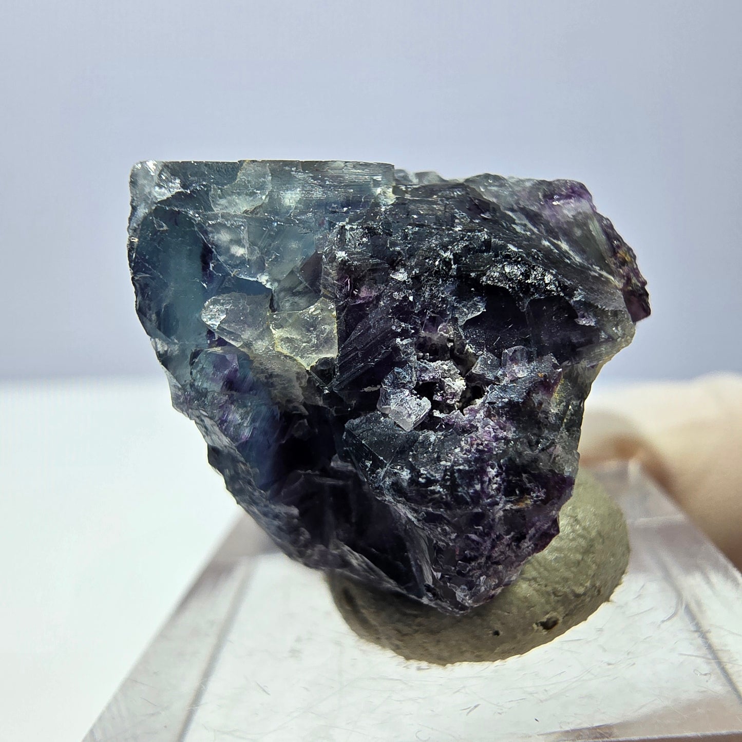 Phantom Fluorit Würfel Stufe, grün lila Okorusu, Namibia 34*21*19mm