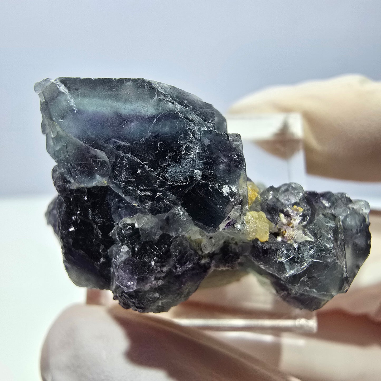 Phantom Fluorit Würfel Stufe, grün lila Okorusu, Namibia 34*21*19mm
