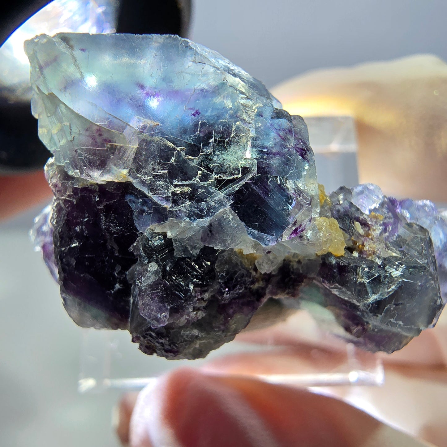 Phantom Fluorit Würfel Stufe, grün lila Okorusu, Namibia 34*21*19mm