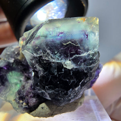 Phantom Fluorit Würfel Stufe, grün lila Okorusu, Namibia 34*21*19mm