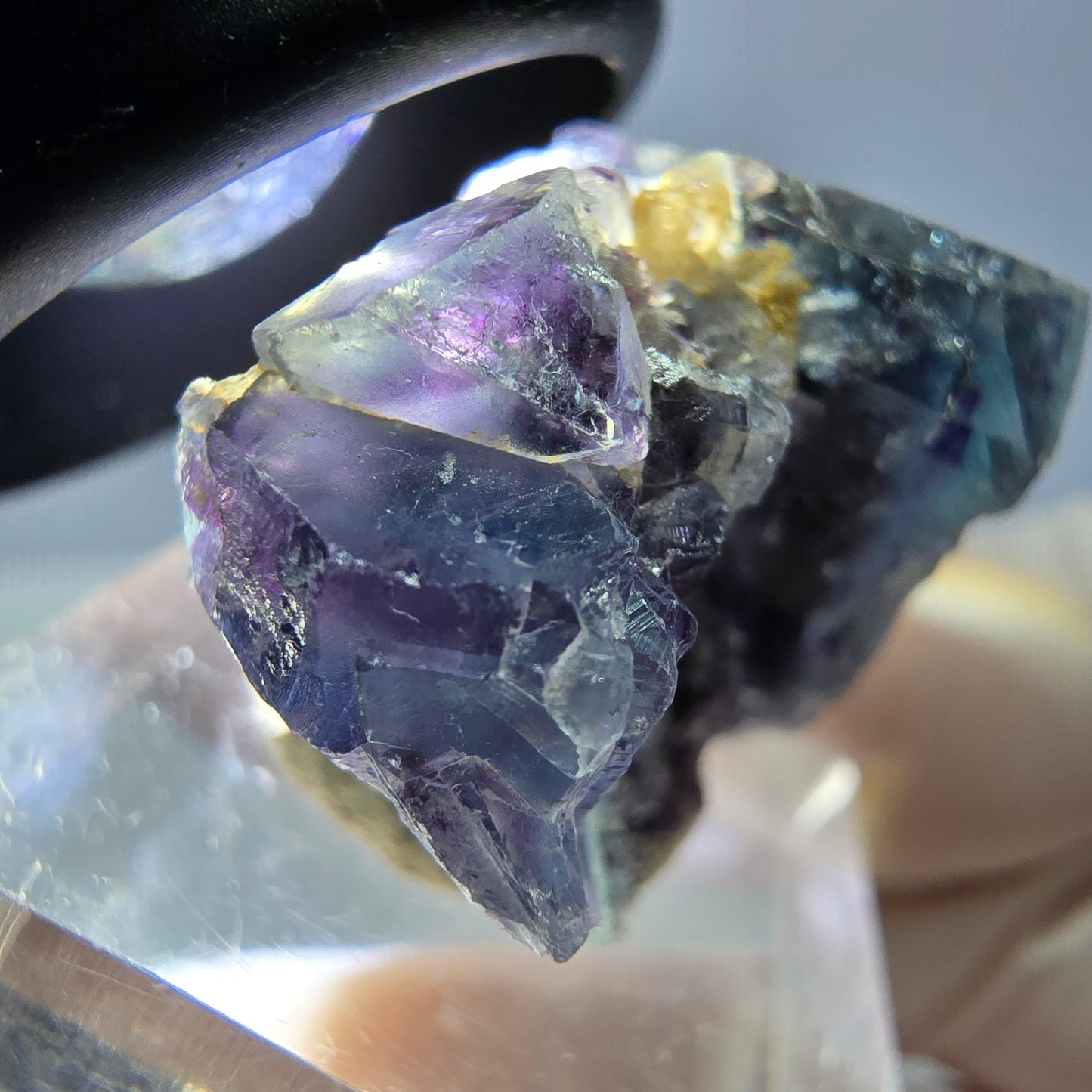 Phantom Fluorit Würfel Stufe, grün lila Okorusu, Namibia 34*21*19mm