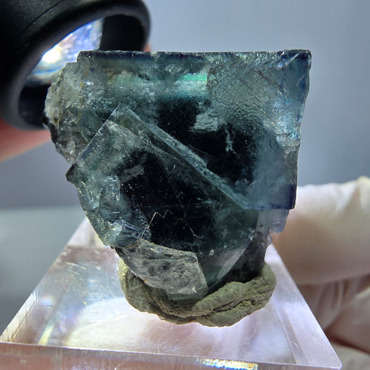 Phantom Fluorit Würfel Stufe, grün lila Okorusu, Namibia 33*30*23mm