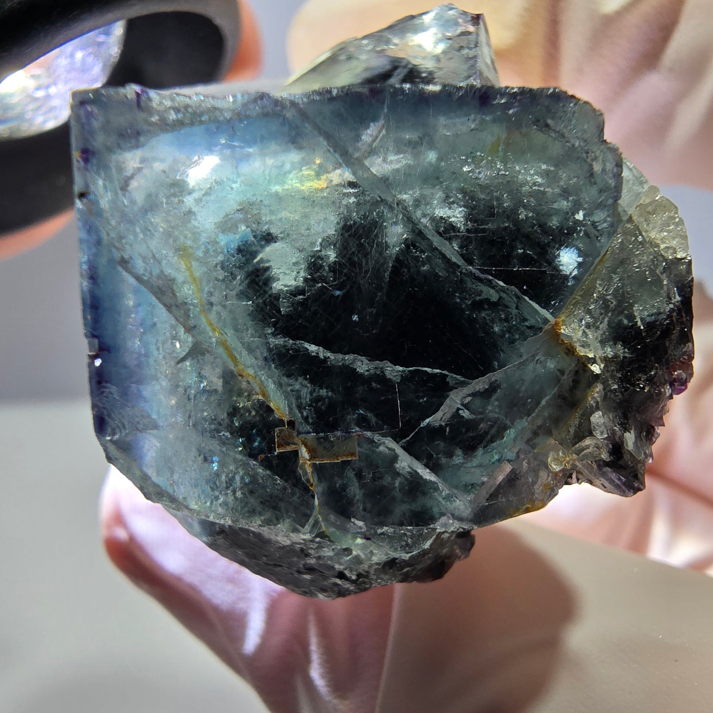 Phantom Fluorit Würfel Stufe, grün lila Okorusu, Namibia 33*30*23mm