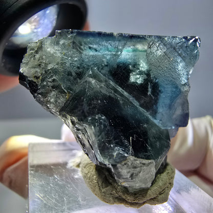 Phantom Fluorit Würfel Stufe, grün lila Okorusu, Namibia 33*30*23mm