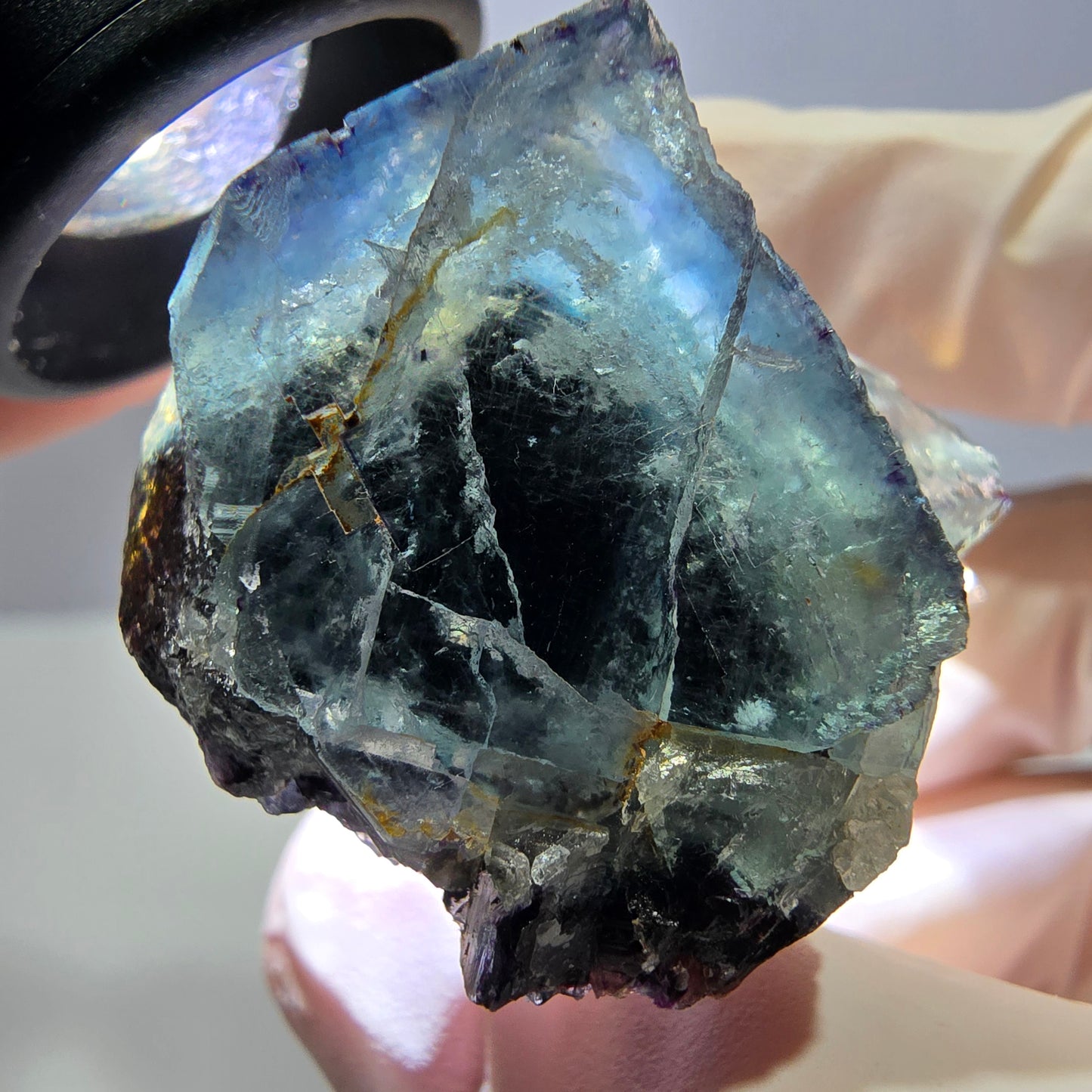 Phantom Fluorit Würfel Stufe, grün lila Okorusu, Namibia 33*30*23mm