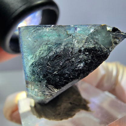Phantom Fluorit Würfel Stufe, grün lila Okorusu, Namibia 33*30*23mm