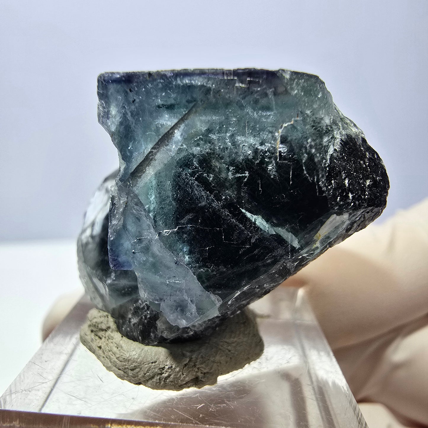 Phantom Fluorit Würfel Stufe, grün lila Okorusu, Namibia 33*30*23mm