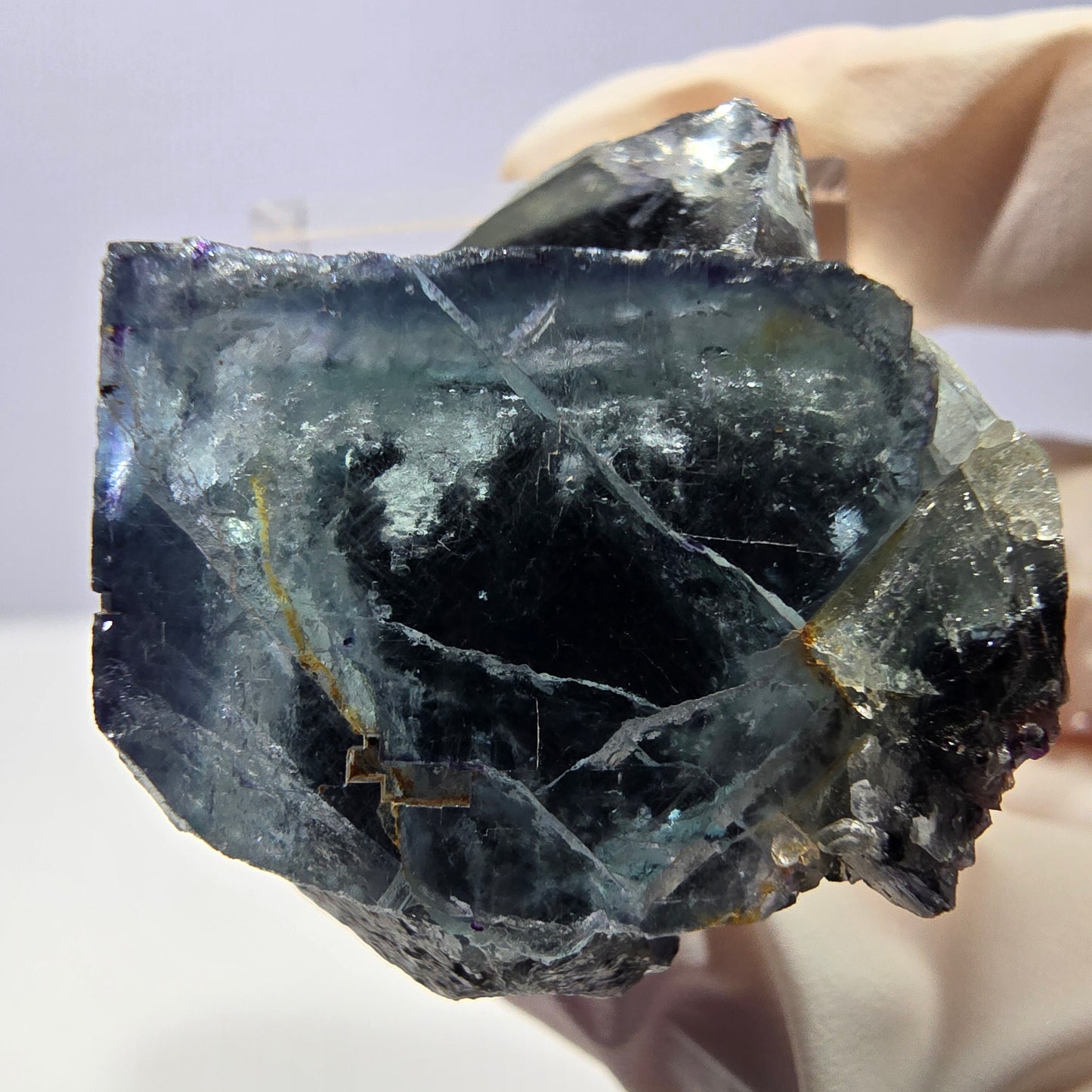 Phantom Fluorit Würfel Stufe, grün lila Okorusu, Namibia 33*30*23mm