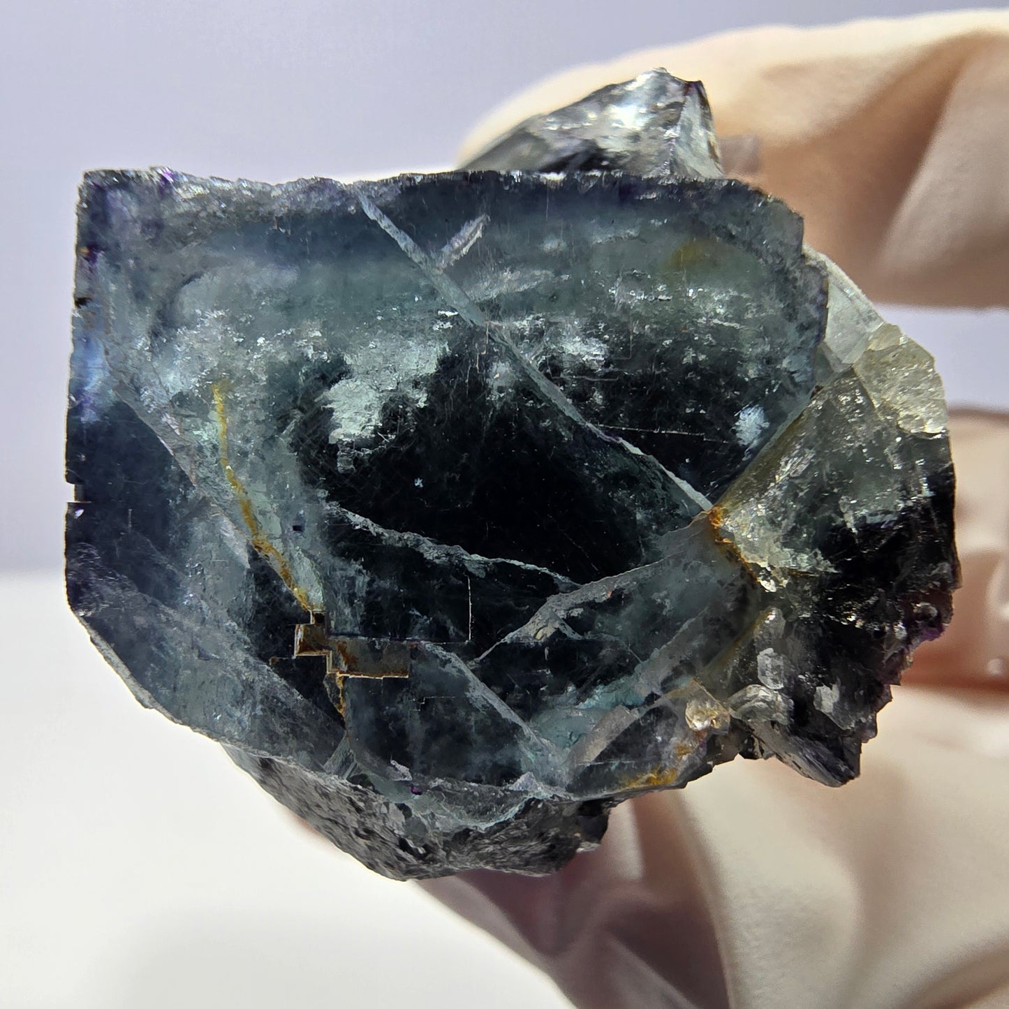 Phantom Fluorit Würfel Stufe, grün lila Okorusu, Namibia 33*30*23mm