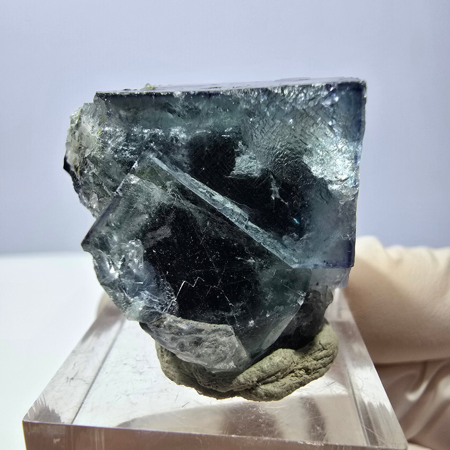 Phantom Fluorit Würfel Stufe, grün lila Okorusu, Namibia 33*30*23mm
