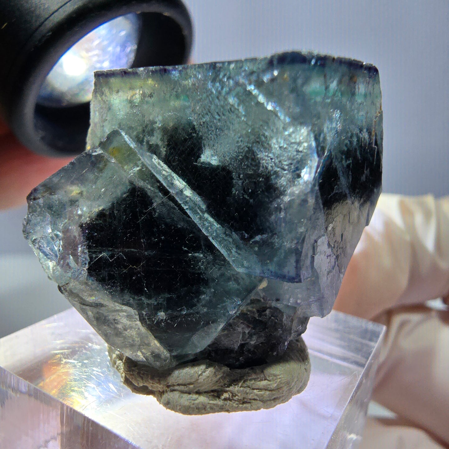 Phantom Fluorit Würfel Stufe, grün lila Okorusu, Namibia 33*30*23mm