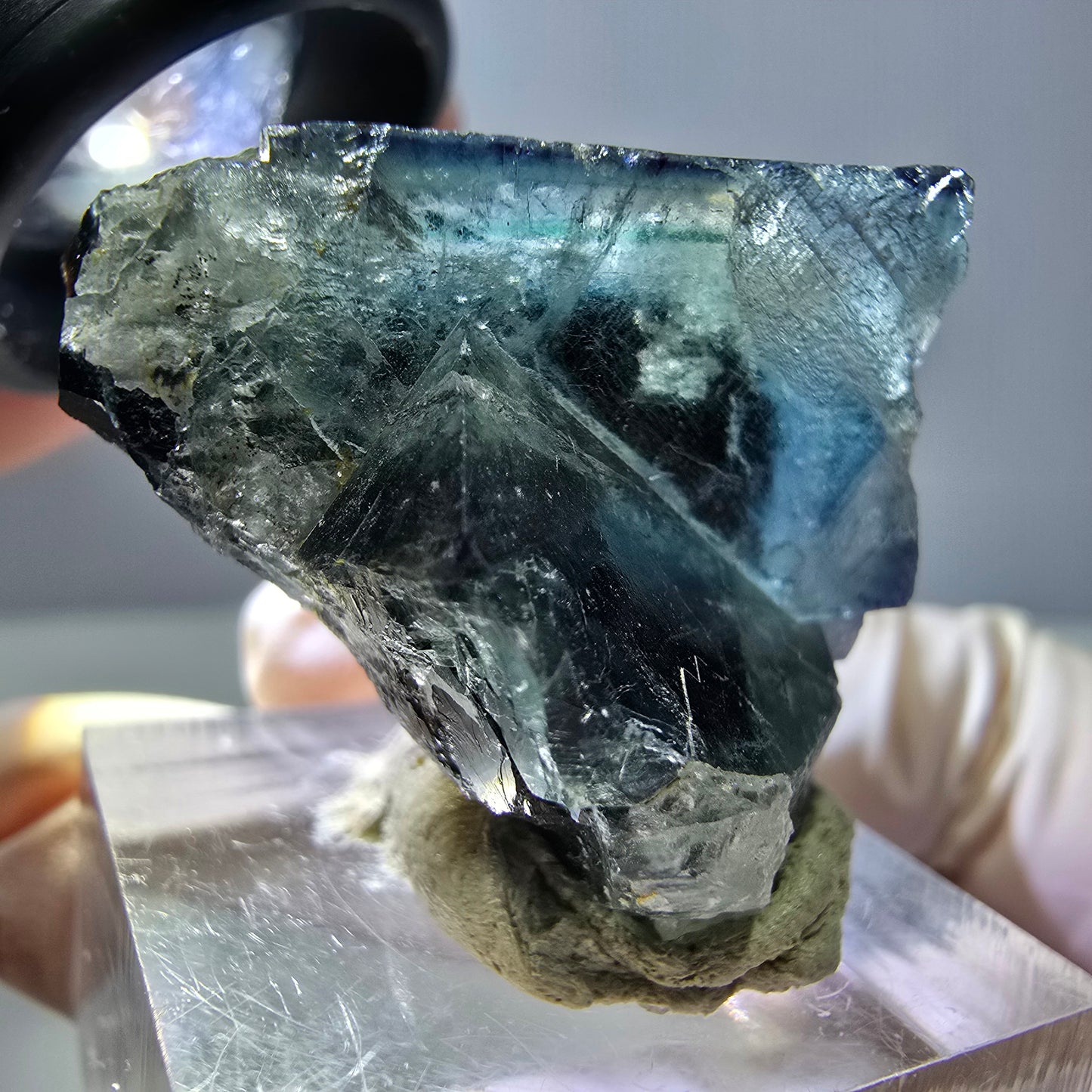 Phantom Fluorit Würfel Stufe, grün lila Okorusu, Namibia 33*30*23mm