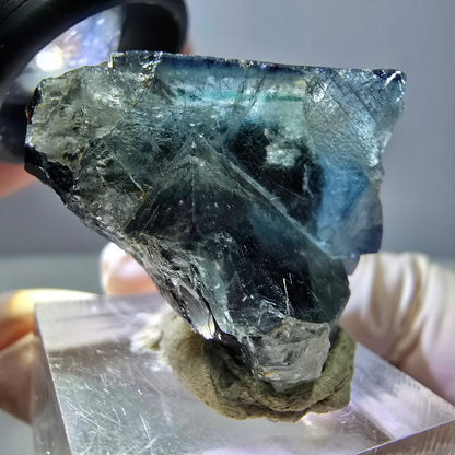 Phantom Fluorit Würfel Stufe, grün lila Okorusu, Namibia 33*30*23mm