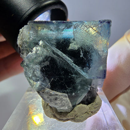 Phantom Fluorit Würfel Stufe, grün lila Okorusu, Namibia 33*30*23mm
