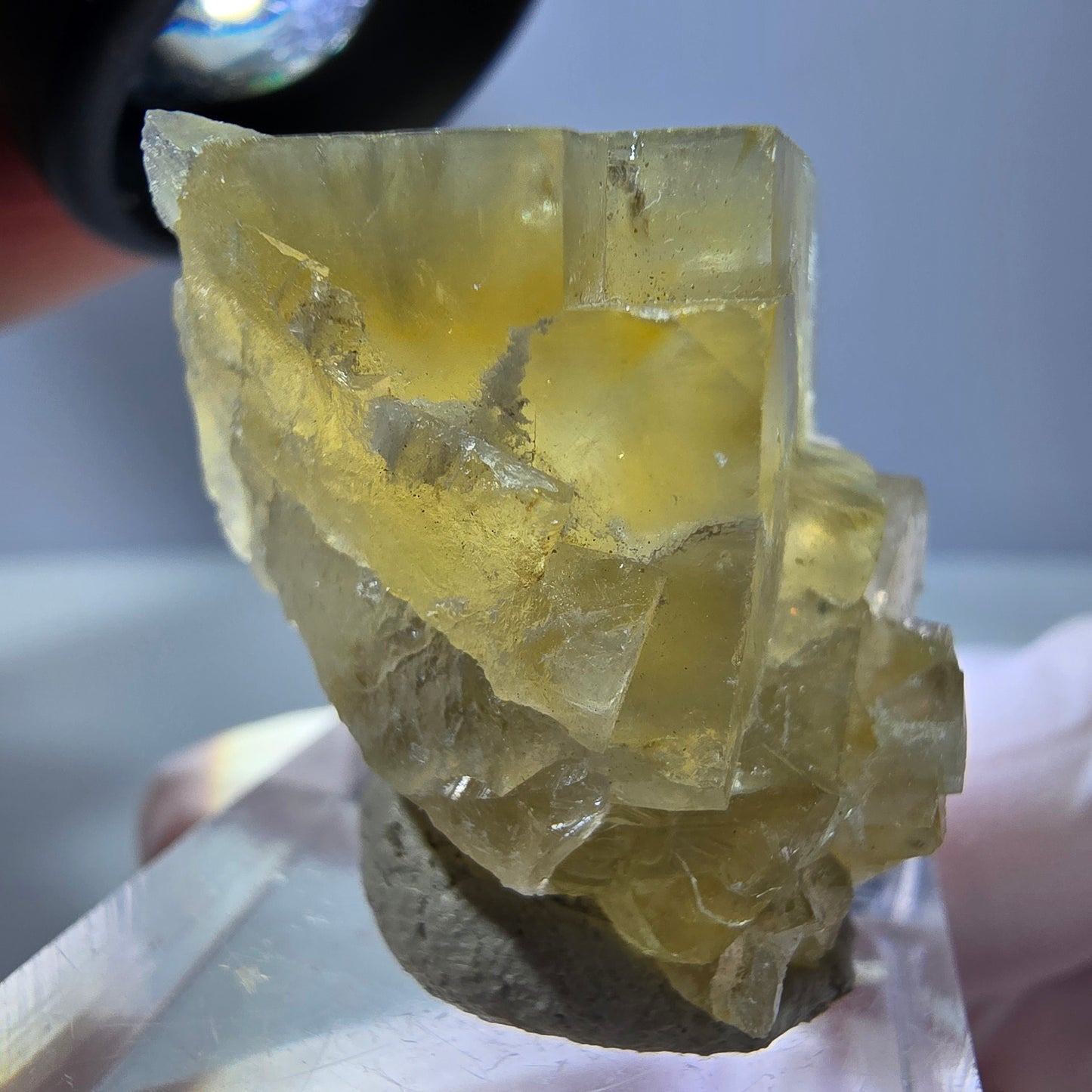 Phantom Fluorit Würfel Stufe, gelb Okorusu, Namibia 28*27*22mm
