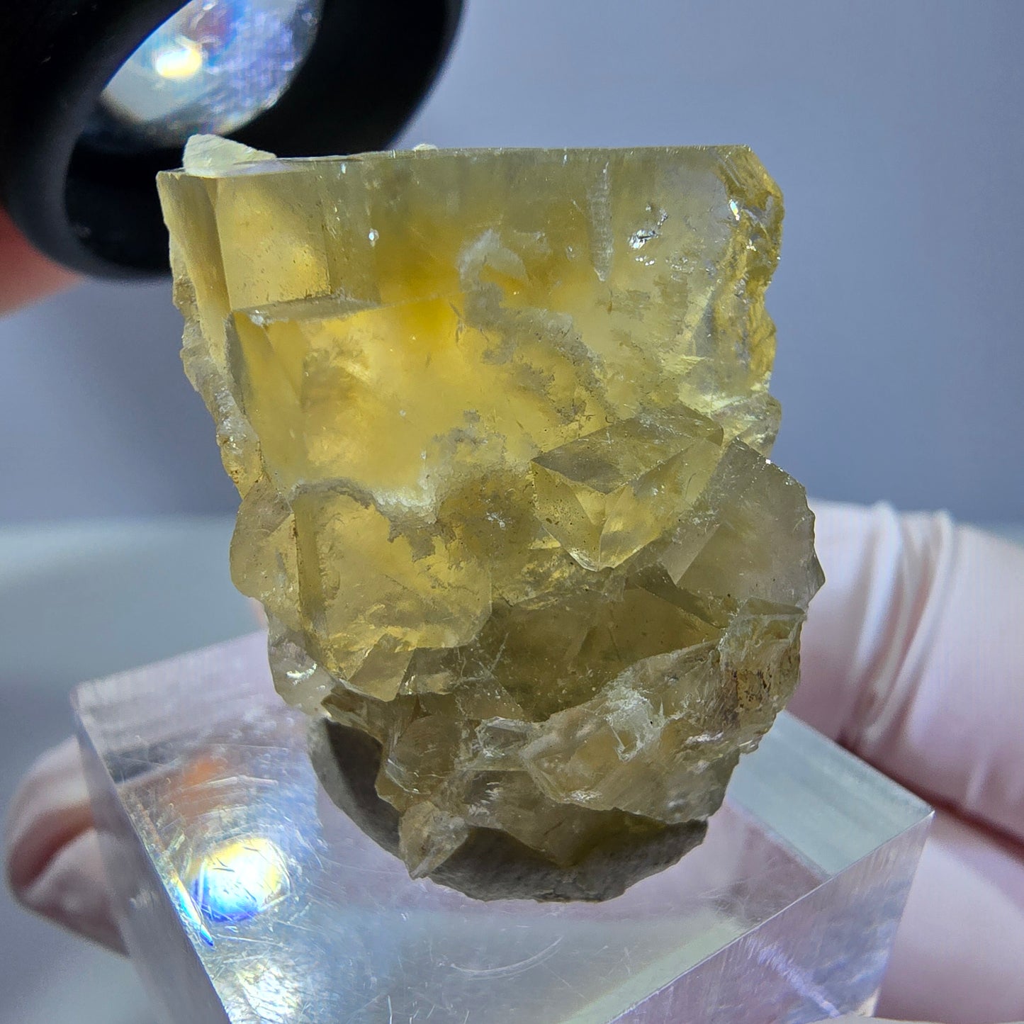 Phantom Fluorit Würfel Stufe, gelb Okorusu, Namibia 28*27*22mm