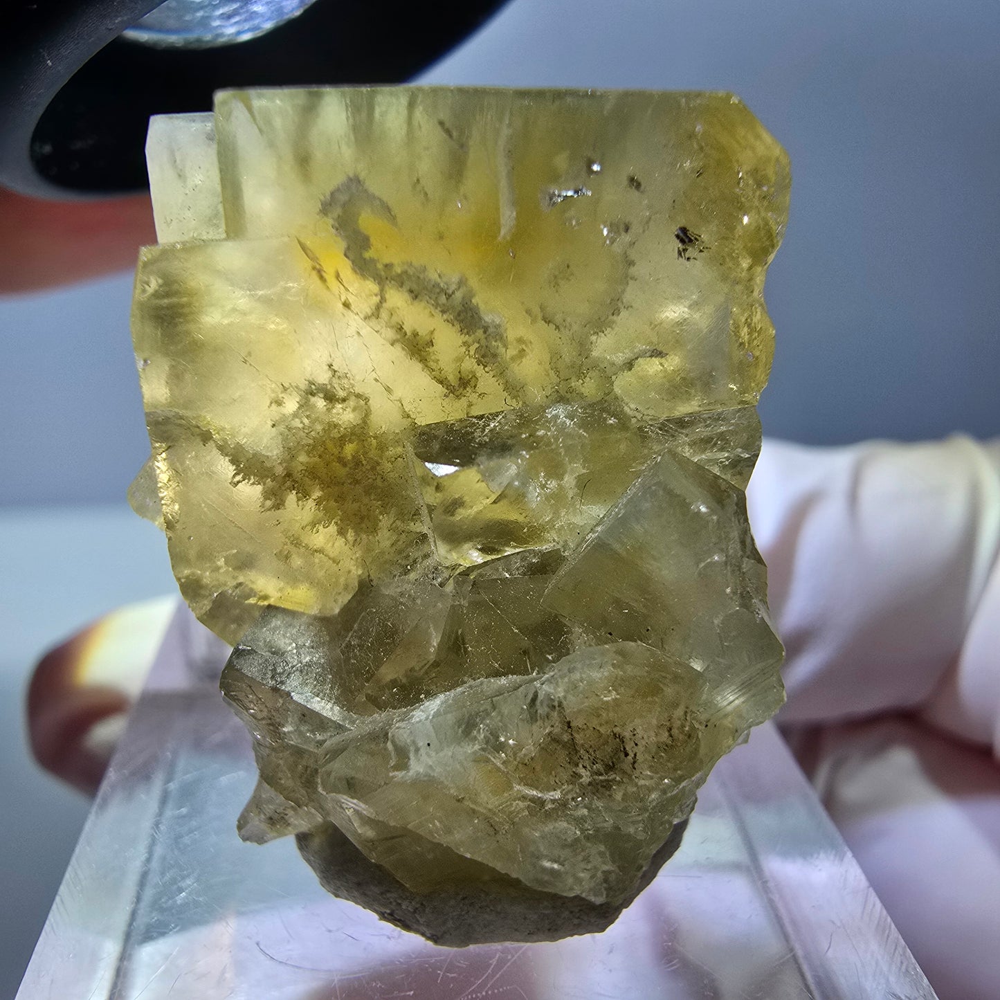 Phantom Fluorit Würfel Stufe, gelb Okorusu, Namibia 28*27*22mm