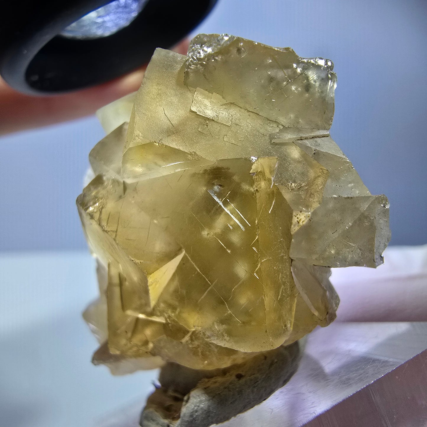Phantom Fluorit Würfel Stufe, gelb Okorusu, Namibia 39*25*19mm