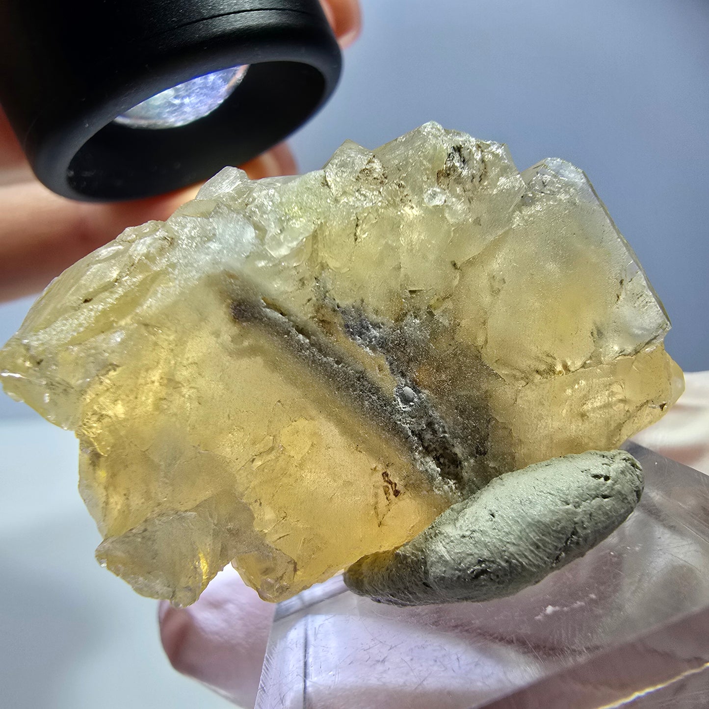 Phantom Fluorit Würfel Stufe, gelb Okorusu, Namibia 39*25*19mm