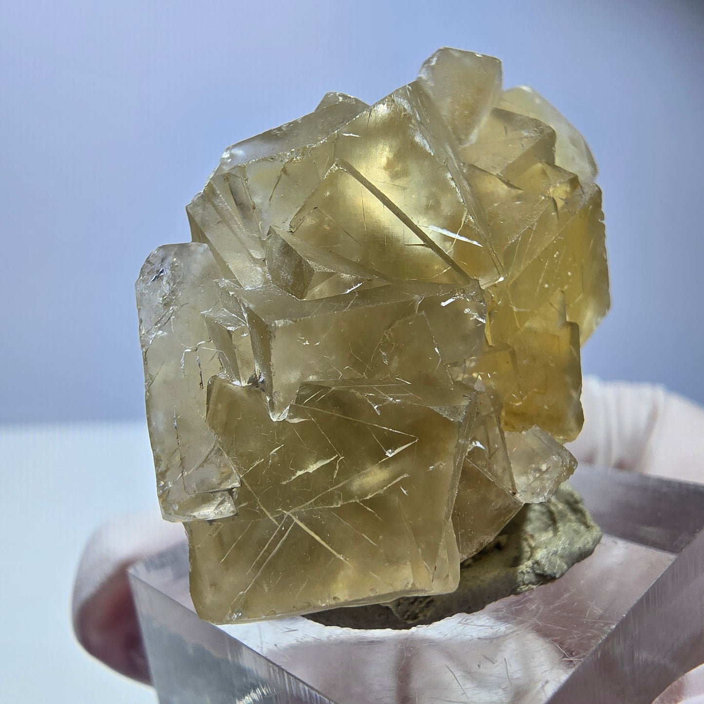 Phantom Fluorit Würfel Stufe, gelb Okorusu, Namibia 39*25*19mm