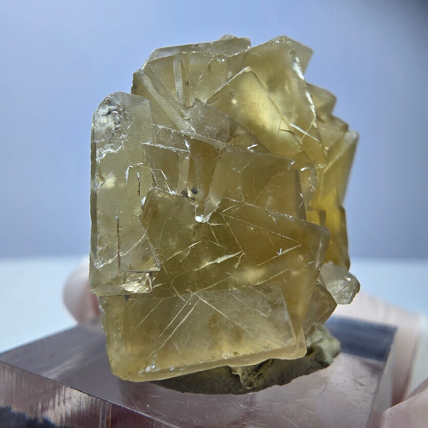 Phantom Fluorit Würfel Stufe, gelb Okorusu, Namibia 39*25*19mm