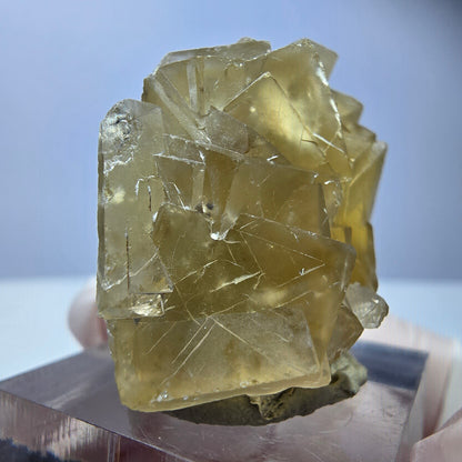 Phantom Fluorit Würfel Stufe, gelb Okorusu, Namibia 39*25*19mm