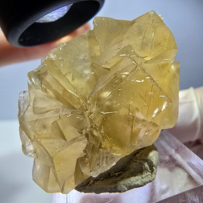 Phantom Fluorit Würfel Stufe, gelb Okorusu, Namibia 39*25*19mm
