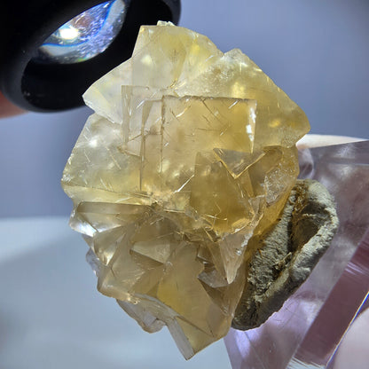 Phantom Fluorit Würfel Stufe, gelb Okorusu, Namibia 39*25*19mm