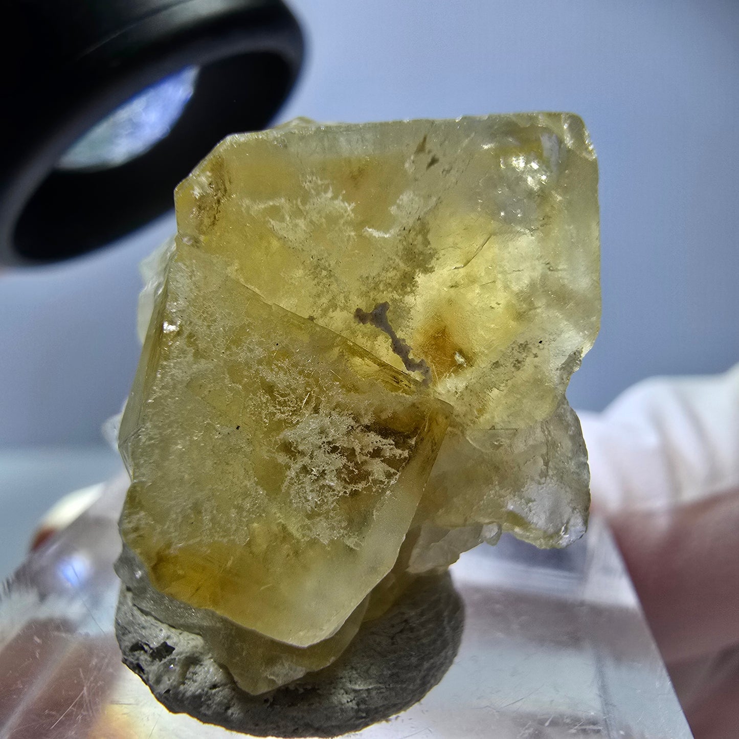 Phantom Fluorit Würfel Stufe, gelb Okorusu, Namibia 26*18*18mm