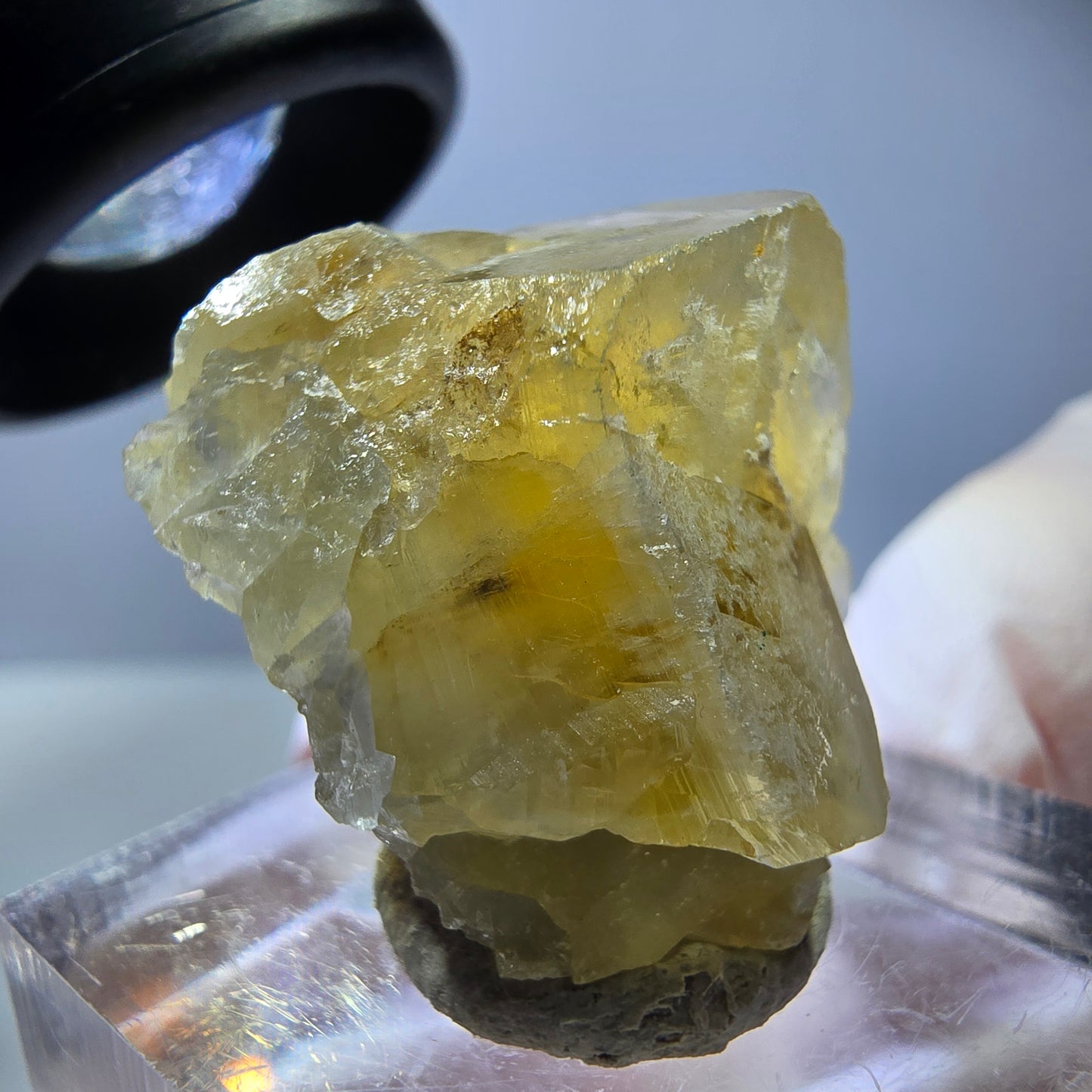 Phantom Fluorit Würfel Stufe, gelb Okorusu, Namibia 26*18*18mm