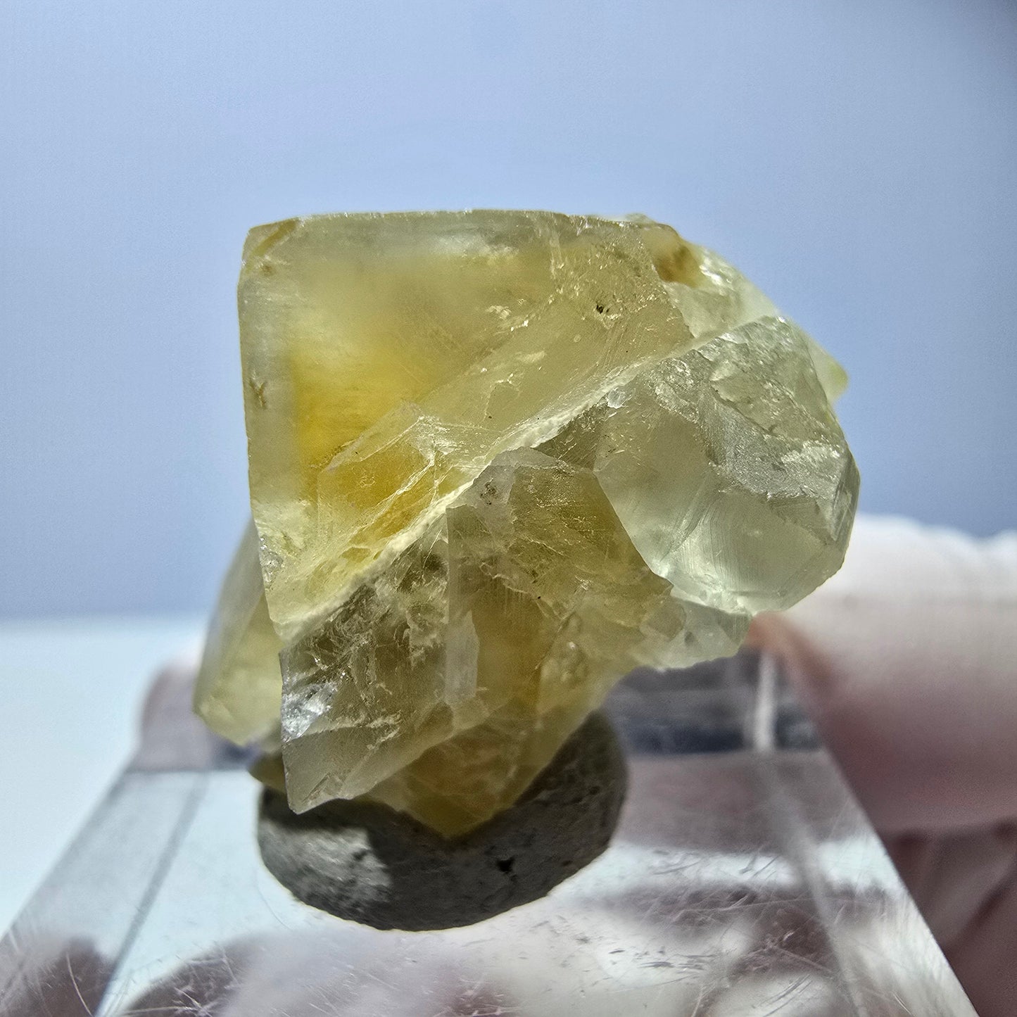 Phantom Fluorit Würfel Stufe, gelb Okorusu, Namibia 26*18*18mm