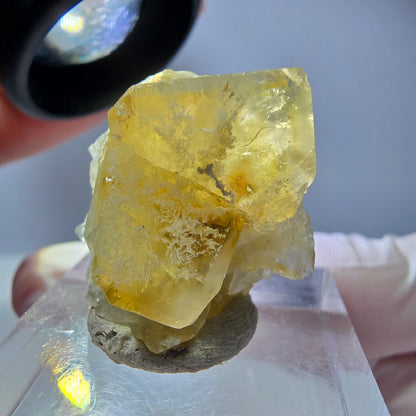 Phantom Fluorit Würfel Stufe, gelb Okorusu, Namibia 26*18*18mm